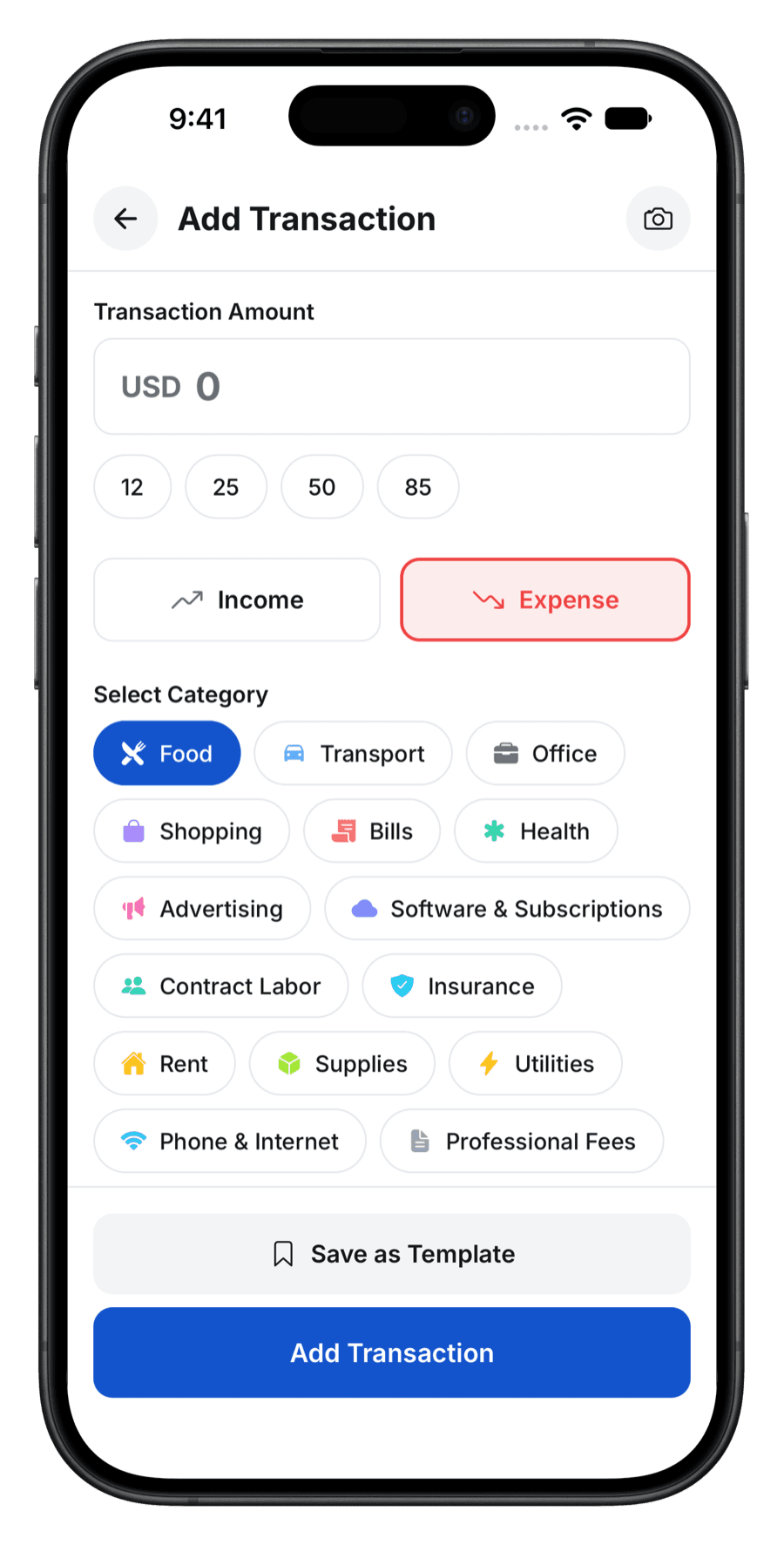 Add transaction
