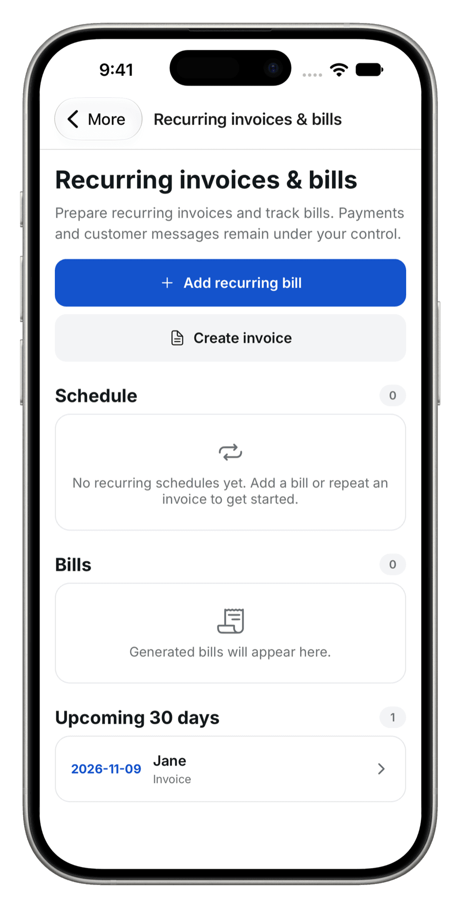 Recurring bills